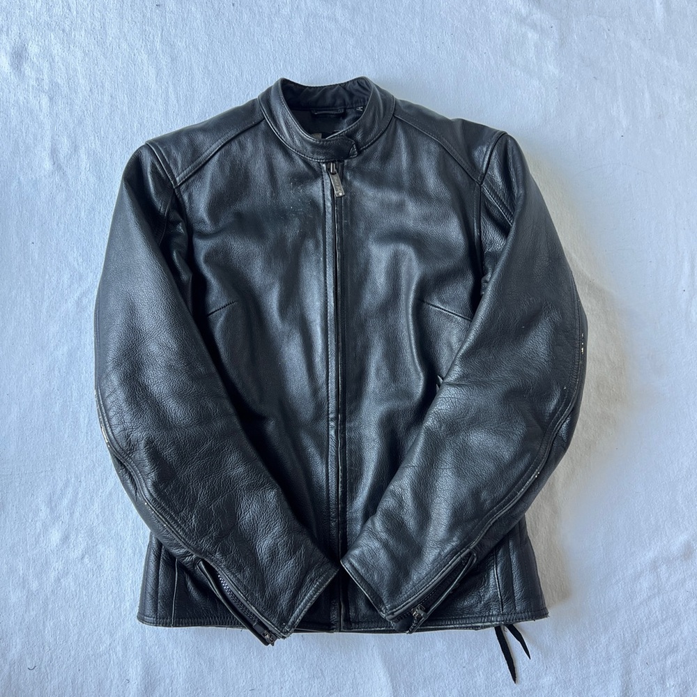 Street and Steel Women’s Distressed Black Moto Leather Jacket - Size XS